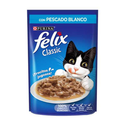 Imagen de ALIMENTO BALANCEADO  GATOS FELIX CLASSIC CON PESCADO BLANCO HUMEDO X 85 GR