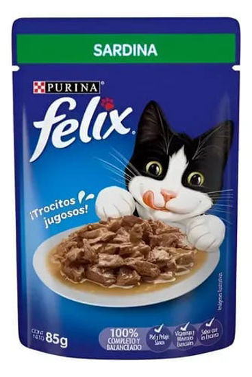 Imagen de ALIMENTO BALANCEADO GATOS FELIX CLASSIC CON SARDINA HUMEDO X 85 GR