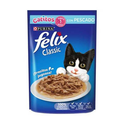 Imagen de ALIMENTO BALANCEADO PERRO FELIX CLASSIC GATITOS  HUMEDO EN SOBRE X 85 GR
