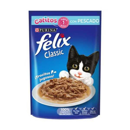 Imagen de ALIMENTO BALANCEADO PERRO FELIX CLASSIC GATITOS  HUMEDO EN SOBRE X 85 GR