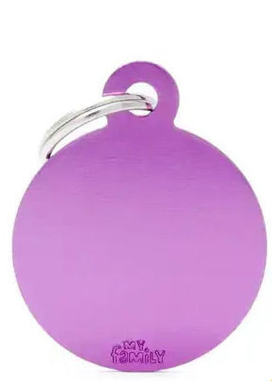 Imagen de ACCESORIOS PARA MASKOTAS -MEDALLA MEDIANA REDONDEL VIOLETA MFB19