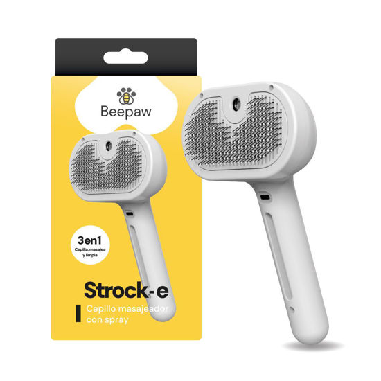 Imagen de ACCESORIOS PARA MASCOTAS - CVYCBSB CEPILLO CON VAPOR Y CARDINA STROK-E BLANCO