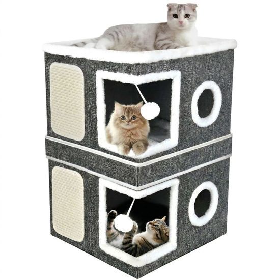 Imagen de ACCESORIOS PARA GATO - CRP40*40*61GND013 CAMA CHUCHA RASCADOR PLEGABLE 40X40X61 CM GRIS ND013