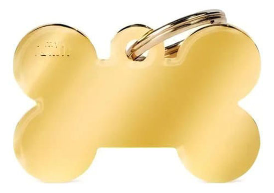 Imagen de ACCESORIOS PARA MASCOTAS - MFB07 MEDALLA HUESO GRANDE DORADA